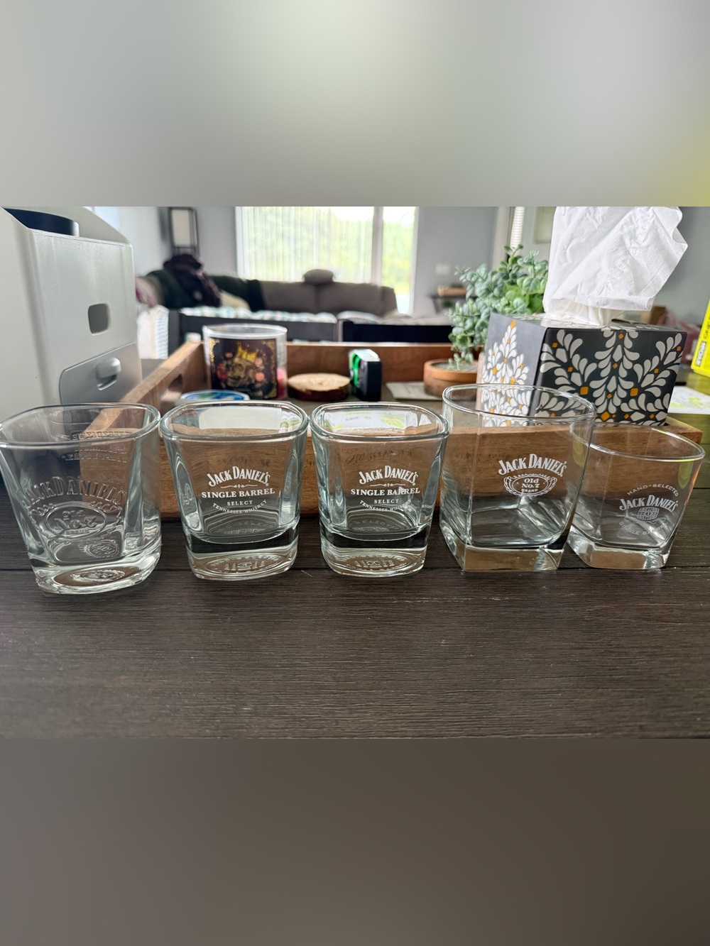 Jack Daniels Clear Glass Single Barrel Shot Glasses - Set of 5